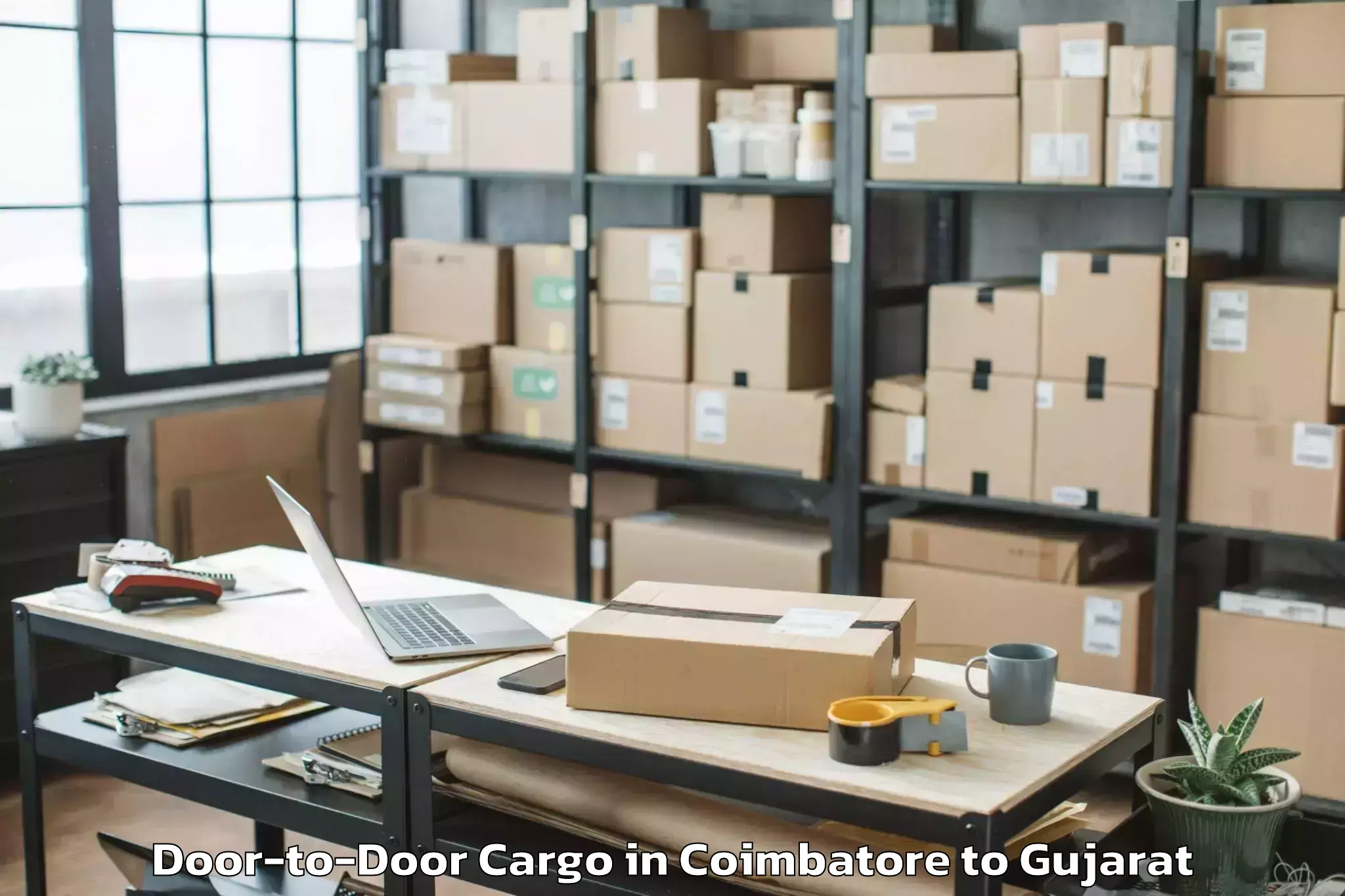 Leading Coimbatore to Vapi Door To Door Cargo Provider